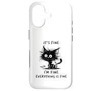 Funny Cat "It's Fine, Everything is Fine" Design Case for iPhone 17