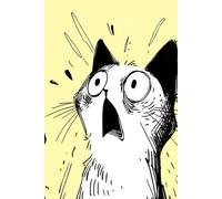 Funny Cat Journal | Cute Yellow Notebook with Hilarious Shocked Kitty Cover: 6x9 Lined Journal for Daily Writing, Work, School, Work, & Notes