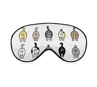 Funny Cat Kitten Butt Sleep Mask Blindfold for Sleeping Elastic Blackout Eye Mask Cover for Full Night's Sleep Travel and Nap