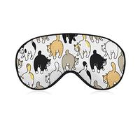 Funny Cat Kitten Butts Sleep Mask Cute Pets Blindfold for Sleeping Elastic Blackout Eye Mask Cover for Full Night's Sleep Travel and Nap