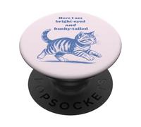 Funny Cat Kitten Kitty Vintage Retro Here I Am Bright Eyed PopSockets Adhesive PopGrip