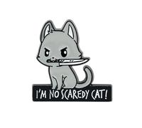 Funny Cat Knife Small Lapel Brooch Pin - Enamel Kitten Animal "I'm No Scaredy Cat" Badge Brooches Pins for Women Novelty Cute Jewelry for Clothes Decorations Dress Suit Hat Backpack