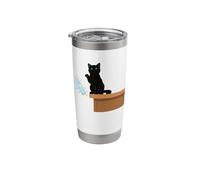 Funny Cat Knocking ICE Off Counter Subtle Anti-Ice Protest Stainless Steel Insulated Tumbler