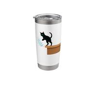 Funny Cat Knocking ICE Off Counter Subtle Anti-Ice Protest Stainless Steel Insulated Tumbler
