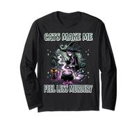 Funny Cat Lover Cats Make Me Feel Less Murdery Long Sleeve T-Shirt