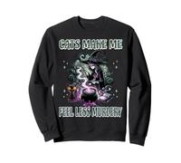 Funny Cat Lover Cats Make Me Feel Less Murdery Sweatshirt