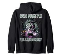 Funny Cat Lover Cats Make Me Feel Less Murdery Zip Hoodie