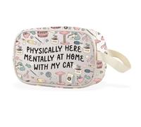 Funny Cat Lover Clear Makeup Bag Cat Mom Dad Present Emotional Support Cat Gift Pet Owner Gift (My Cat Cbag EU)
