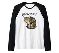 Funny Cat Lover Ew People Disgusted Sarcastic Mean Introvert Raglan Baseball Tee