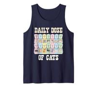Funny Cat Lover Happy Daily Dose of Cats Cute Therapy Humor Tank Top