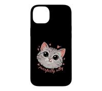 Funny Cat Lover Purrfectly Silly Kawaii Kitty Case for iPhone 14 Plus