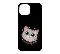 Funny Cat Lover Purrfectly Silly Kawaii Kitty Case for iPhone 15