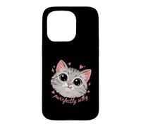 Funny Cat Lover Purrfectly Silly Kawaii Kitty Case for iPhone 15 Pro