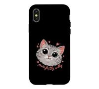 Funny Cat Lover Purrfectly Silly Kawaii Kitty Case for iPhone X/XS