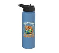 Funny Cat Lover Save The Earth Only Planet That Has Cats Stainless Steel Insulated Water Bottle