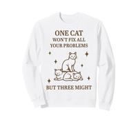 Funny Cat Lover Three Cats Retro Graphic Sweatshirt