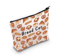 Funny Cat Makeup Bag Cat Lover Gift Bread Cat Cosmetic Bag Humor Cat Stuff Cute Cat Pouch Pet Gifts for Cat Owners