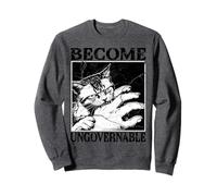 Funny Cat Meme Biting Hand Become Ungovernable Cat Rage Sweatshirt