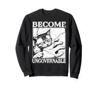 Funny Cat Meme Biting Hand Become Ungovernable Cat Rage Sweatshirt