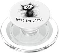 Funny Cat Meme Confused Reaction Humor What The What PopSockets PopGrip for MagSafe