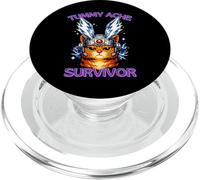 Funny Cat Meme I Survived Today’s Tummy Ache Graphic PopSockets PopGrip for MagSafe