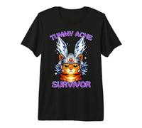 Funny Cat Meme I Survived Today’s Tummy Ache Graphic Premium T-Shirt