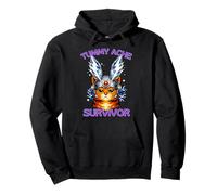 Funny Cat Meme I Survived Today’s Tummy Ache Graphic Pullover Hoodie