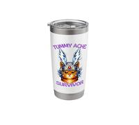 Funny Cat Meme I Survived Today’s Tummy Ache Graphic Stainless Steel Insulated Tumbler