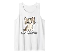 Funny Cat Meme Rage Consumes Me Cute Kitten Humor Tank Top