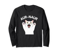 Funny Cat Meme Saying AUR Nau Cat Oh No in Australian Accent Long Sleeve T-Shirt