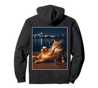 Funny Cat Meme Smoking Beer Retro Night Pullover Hoodie