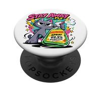 Funny Cat Meme Stay Away Plz Human Spray Joke PopSockets Adhesive PopGrip