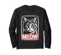 Funny Cat Meow Political Hope Poster Parody Street Art Style Long Sleeve T-Shirt