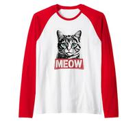 Funny Cat Meow Political Hope Poster Parody Street Art Style Raglan Baseball Tee