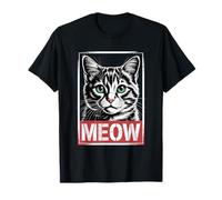 Funny Cat Meow Political Hope Poster Parody Street Art Style T-Shirt