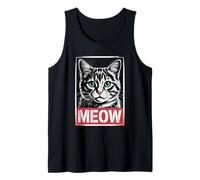 Funny Cat Meow Political Hope Poster Parody Street Art Style Tank Top