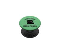 Funny Cat Middle Finger Sarcastic Humor Meme Design PopSockets Adhesive PopGrip