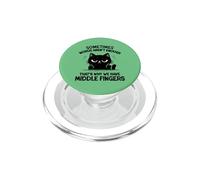 Funny Cat Middle Finger Sarcastic Humor Meme Design PopSockets PopGrip for MagSafe