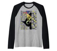 Funny Cat Mom Cat Dad Giant Black Cat walking in the city Raglan Baseball Tee