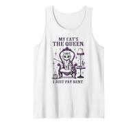 Funny Cat Mom My Cat’s the Queen I Just Pay Rent Cat Boss Tank Top