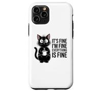 Funny Cat Mom Social Anxiety Stressed Coffee Lover Case for iPhone 11 Pro