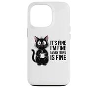 Funny Cat Mom Social Anxiety Stressed Coffee Lover Case for iPhone 13 Pro
