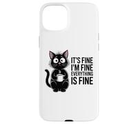 Funny Cat Mom Social Anxiety Stressed Coffee Lover Case for iPhone 15 Plus