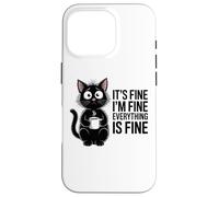 Funny Cat Mom Social Anxiety Stressed Coffee Lover Case for iPhone 16 Pro