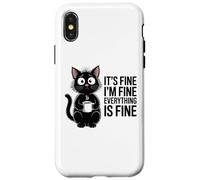 Funny Cat Mom Social Anxiety Stressed Coffee Lover Case for iPhone X/XS