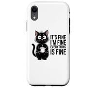 Funny Cat Mom Social Anxiety Stressed Coffee Lover Case for iPhone XR