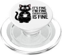 Funny Cat Mom Social Anxiety Stressed Coffee Lover PopSockets PopGrip for MagSafe