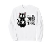 Funny Cat Mom Social Anxiety Stressed Coffee Lover Sweatshirt