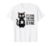 Funny Cat Mom Social Anxiety Stressed Coffee Lover T-Shirt