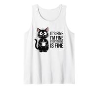 Funny Cat Mom Social Anxiety Stressed Coffee Lover Tank Top